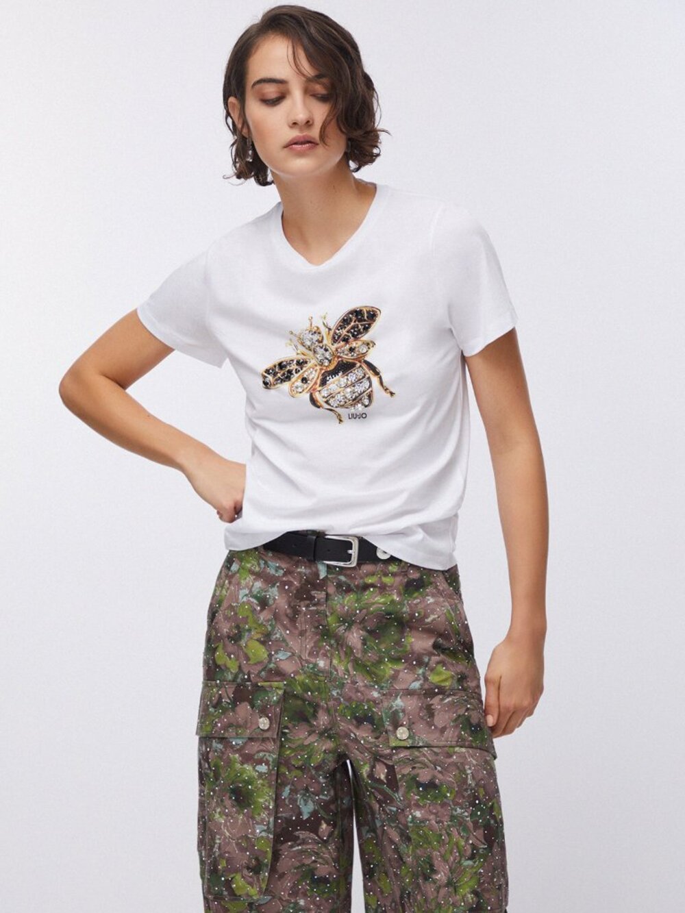 Liu Jo Women T-shirt with print and appliqués (Size M), NWT, Sold Out